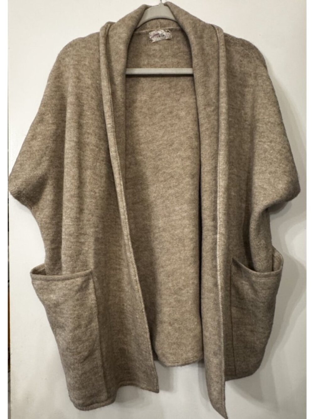 Free People Beige Play It Cool Cocoon Cardigan Oversized Knit Dolman Sleeve Wool